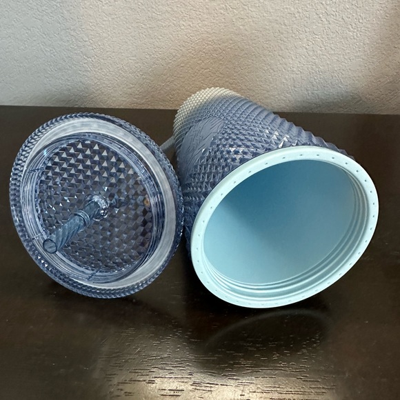 Starbucks blue silver ombré tumbler w/straw, bright and blingy! Metallic, NWT. - Picture 7 of 9